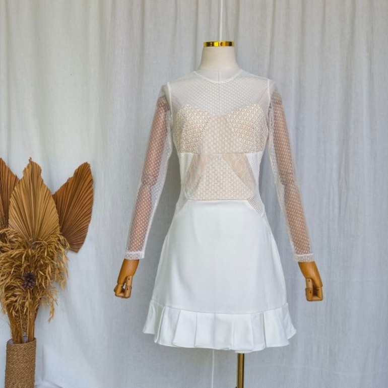 Selfpotraitt Mix Tulle Mini Dress