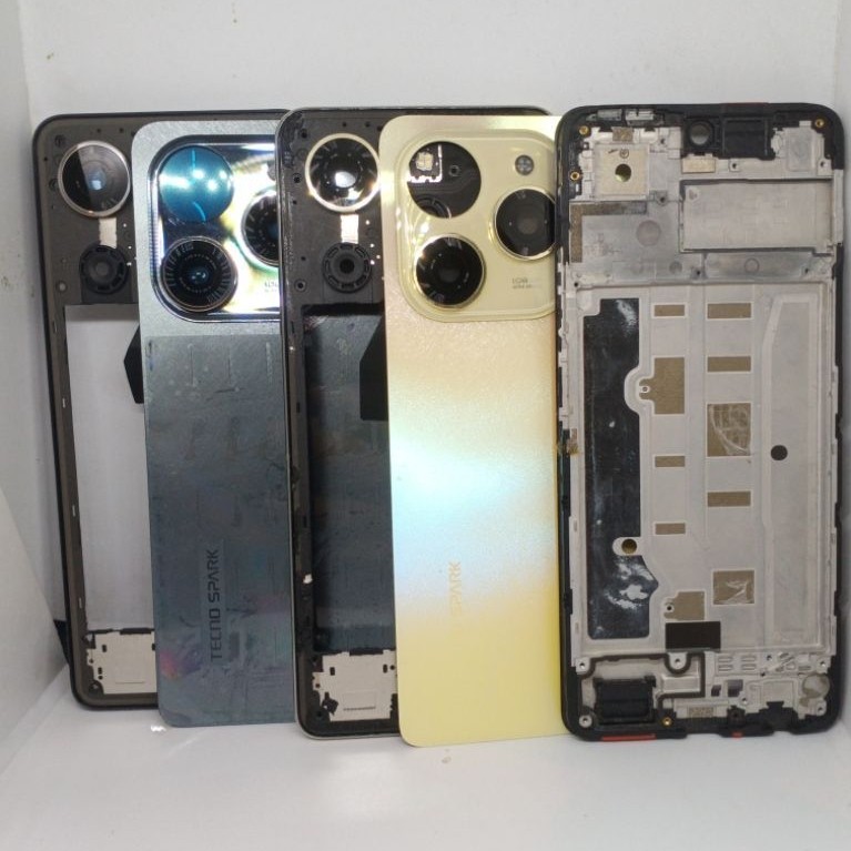 HOUSING/CASING FULLSET BACKDOOR + BAZZEL + กรอบ LCD TECNO SPARK 20 PRO KJ6 (กระจกกล้อง HAS พร้อม)