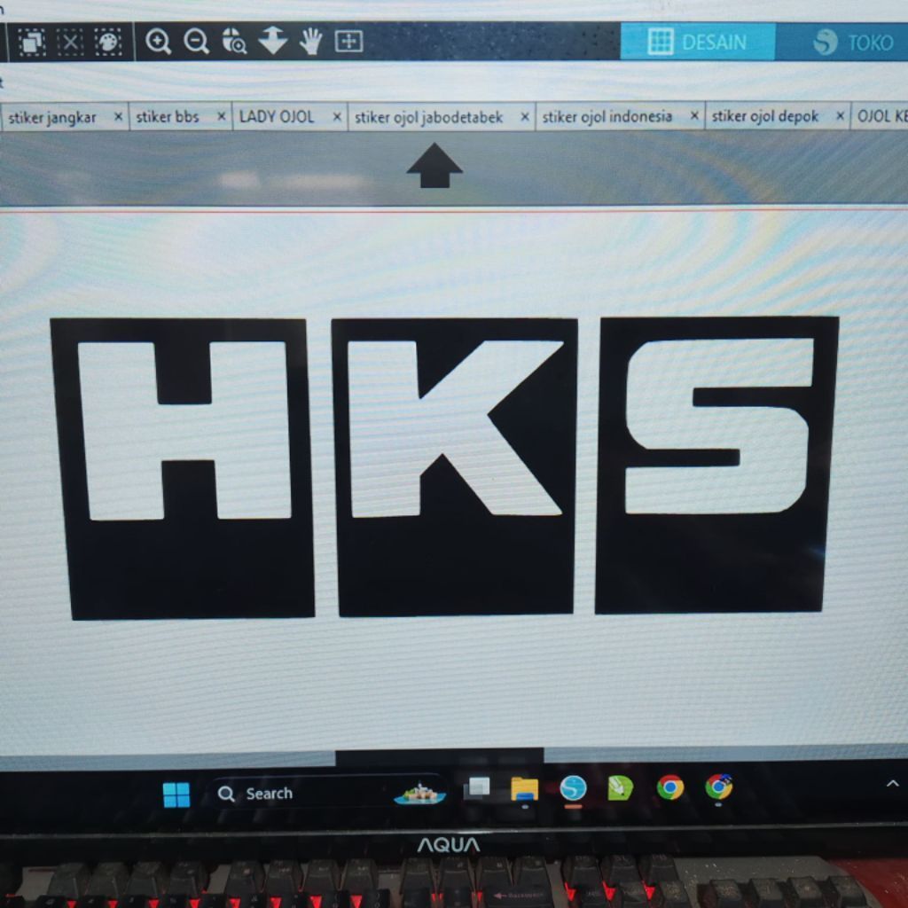HKS STICKERS COOL CUTTING STICKERS โดยไม่กลับ