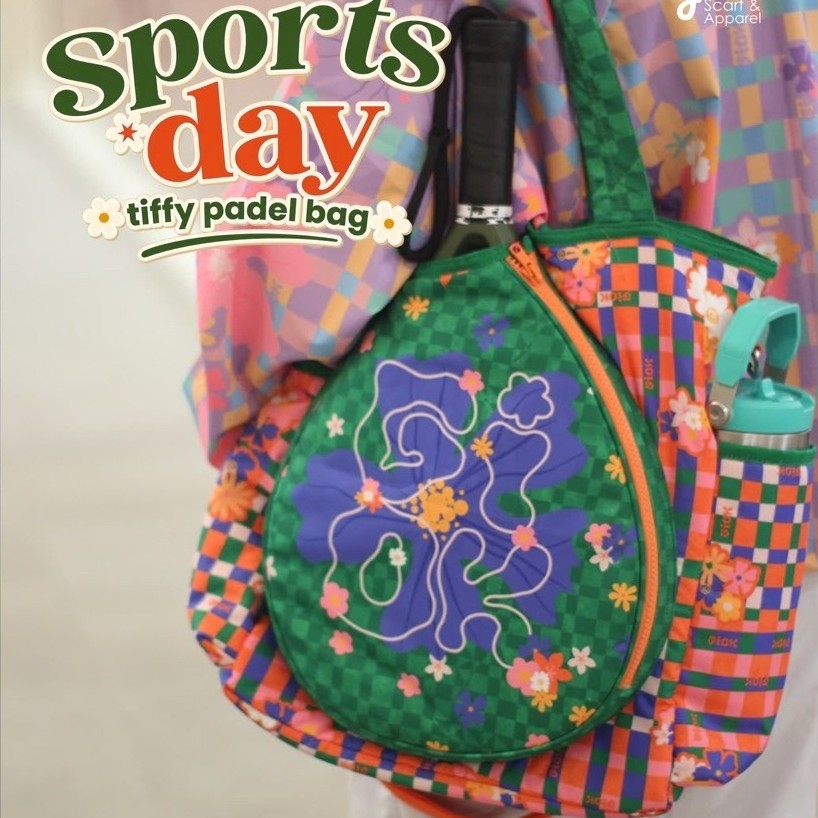 Tiffy Padel Bag Sports Day by Giok Scarf - Cute Pattern Padel Bag