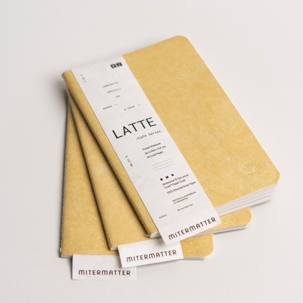 MITERMATTER LATTE BUNDLE OF 3 Cafe Series Pocket Notebook A6 | สมุดบันทึก | บันทึกย่อ | สมุดปั๊ม | ว