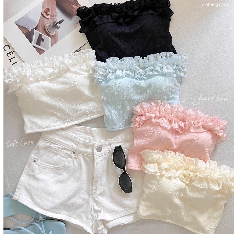 DINKI TUBE TOP พร้อมถ้วย BRA TUBE TOP NARA DA