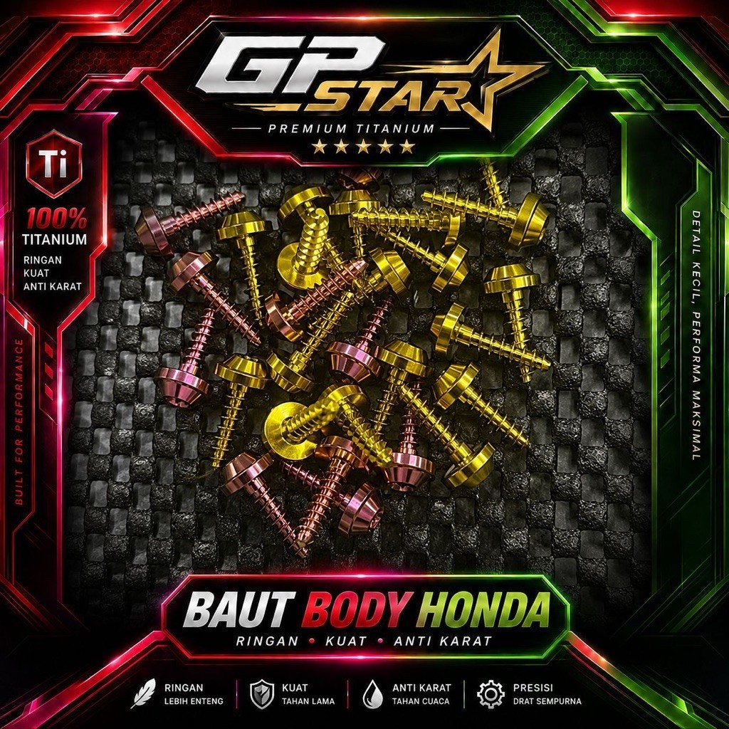 BOLT TITANIUM ROUGH BOLT HONDA BODY