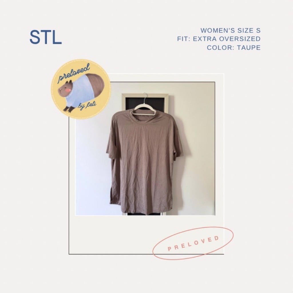 STL Dryfit Top Womens Oversize Sports Top Taupe ไซส์ WS (Preloved)