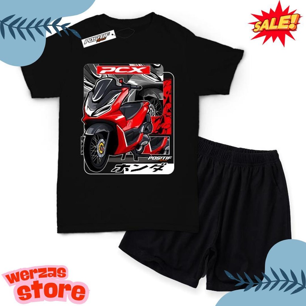 MERAH Independence Kids T-Shirt Motorcycle Suit Vario Red Racing | สินค้าเชิงบวก