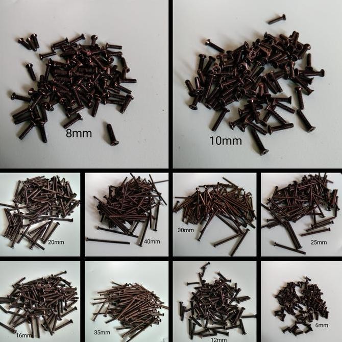 2MM BLACK FLAT HEAD BOLT / M2 FLAT BOLT / M2 SCREW (100 ชิ้น)