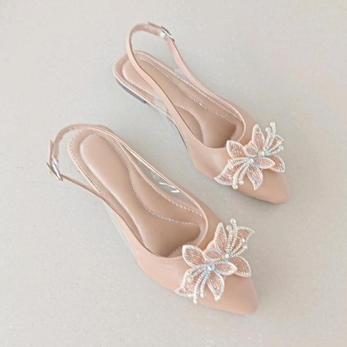 DF105 >> Berline NIDIA Rubber Flat Shoes รองเท้าแตะทํางานผู้หญิง - ไซส์ 36-40 - รองเท้าทํางานผู้หญิง