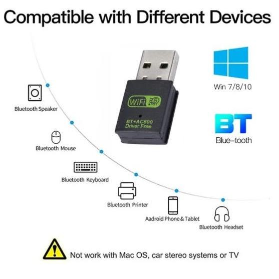 DA30 }} USB WIFI DUAL BAND WIRELESS COMBO ADAPTER SUPPORT 2.4Ghz 5Ghz USB WIFI & BLUETOOTH DUAL BAND