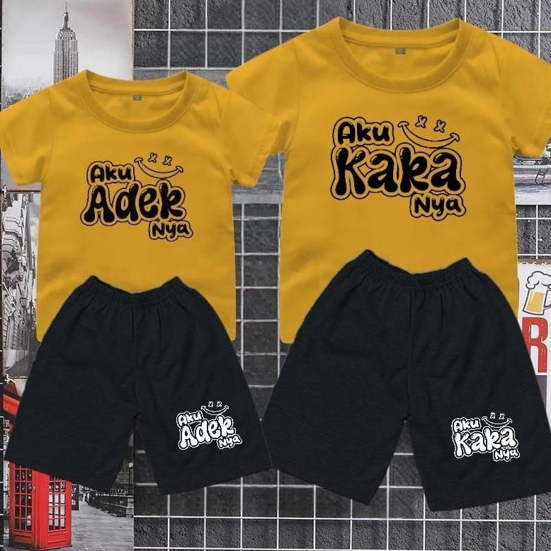 Kaka Adek ชุดเสื้อยืดเด็ก Unisex (แยกจําหน่าย) อายุ 1-10 ปี Dfs_Shop Super