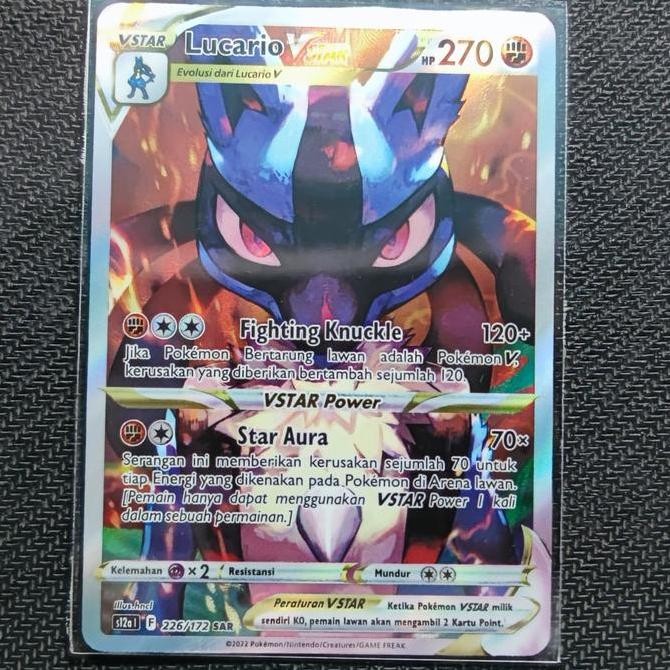 LUCARIO VSTAR SAR POKEMON TCG INDONESIA ต้นฉบับที่หายาก