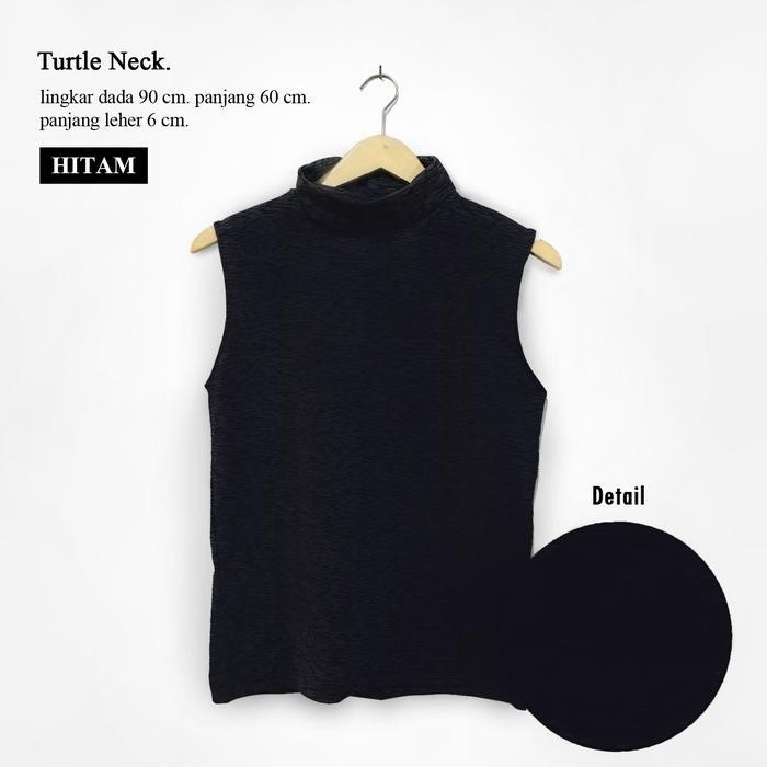 MFS คอเต่าผู้หญิงแขนกุดสีดํา