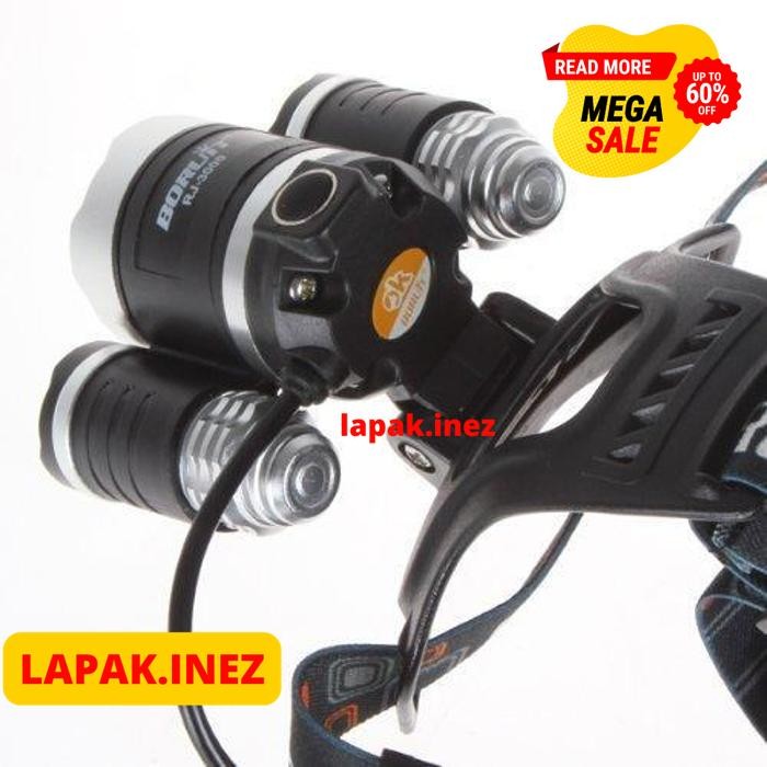 CREE XM-L 5000 LUMENS HEADLAMP PACKAGE 18650 HEADFLASH + BY INEZ COLLECTION