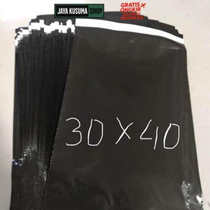 Polymailer พลาสติก / กระเป๋า Dhl Courier ขนาด 30X40 เนื้อหาเคลือบเงาสีดํา 100