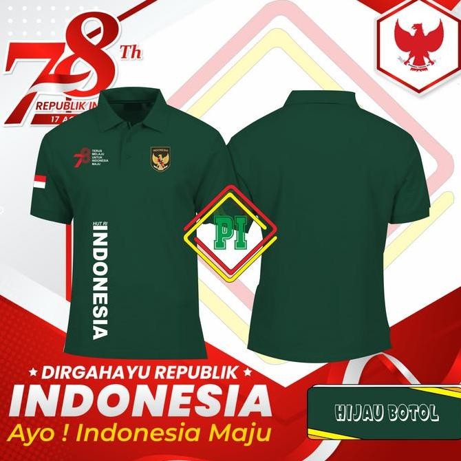 DV7 }} เสื้อยืด POLO COLLAR 78TH INDONESIAN INDEPENDENCE DAY / INDONESIAN INDEPENDENCE T-SHIRT Ty 6.