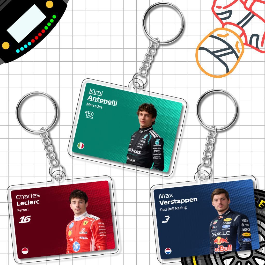 GANTUNGAN Info F1 พวงกุญแจ Formula One พวงกุญแจไดรเวอร์ F1 น่ารัก Formula One