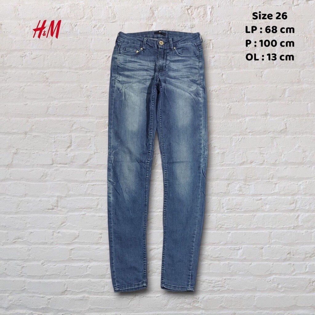 Size 26 HnM Blue Washed Falling Skinny fit Jeans C2J36