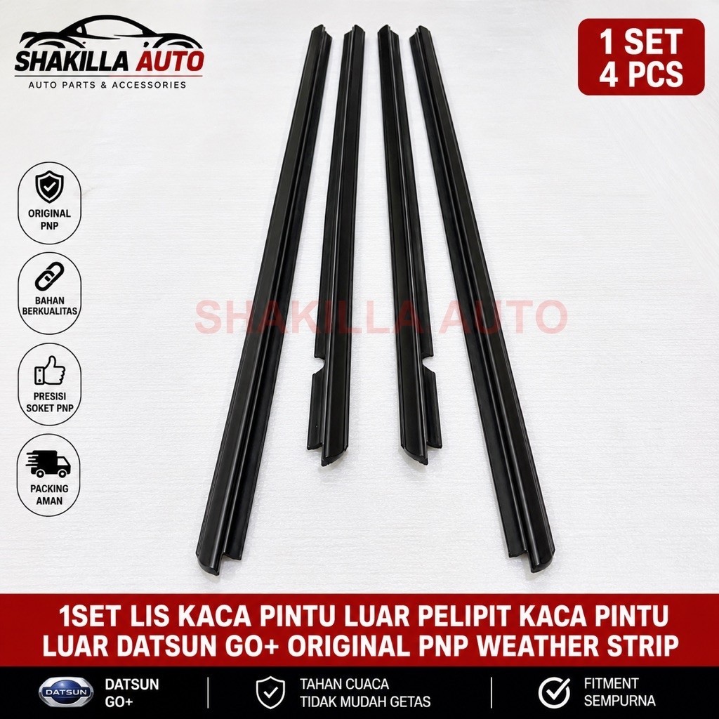เส้นกระจกประตูภายนอก 1 ชุด, กระจกประตูภายนอก SEAMS, DATSUN GO+ ORIGINAL PNP WEATHER STRIP