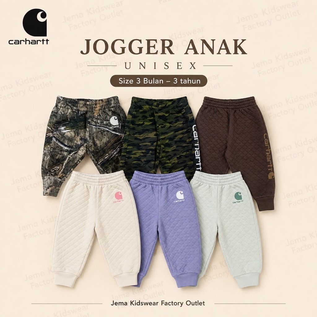 CARHATT UNISEX CHILDRENS JOGGER PANTS 3 MONTHS-3 YEARS