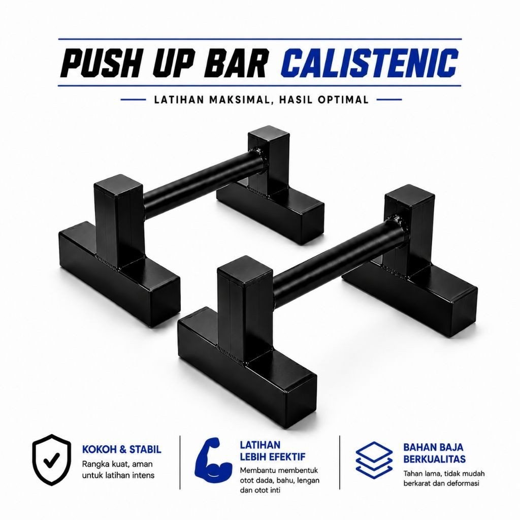 Premium Iron Push Up Bar Parrallette - สําหรับ Home Work Out