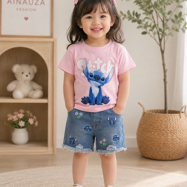 ชุดยีนส์ Stitch sz 9m 12m 18m 2t