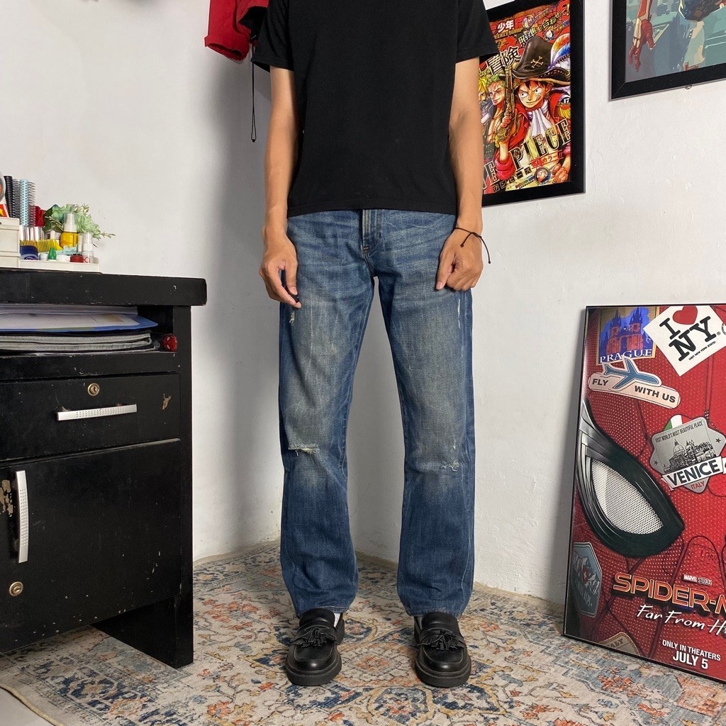 GAP RIPPED REGULAR BLUE JEANS
