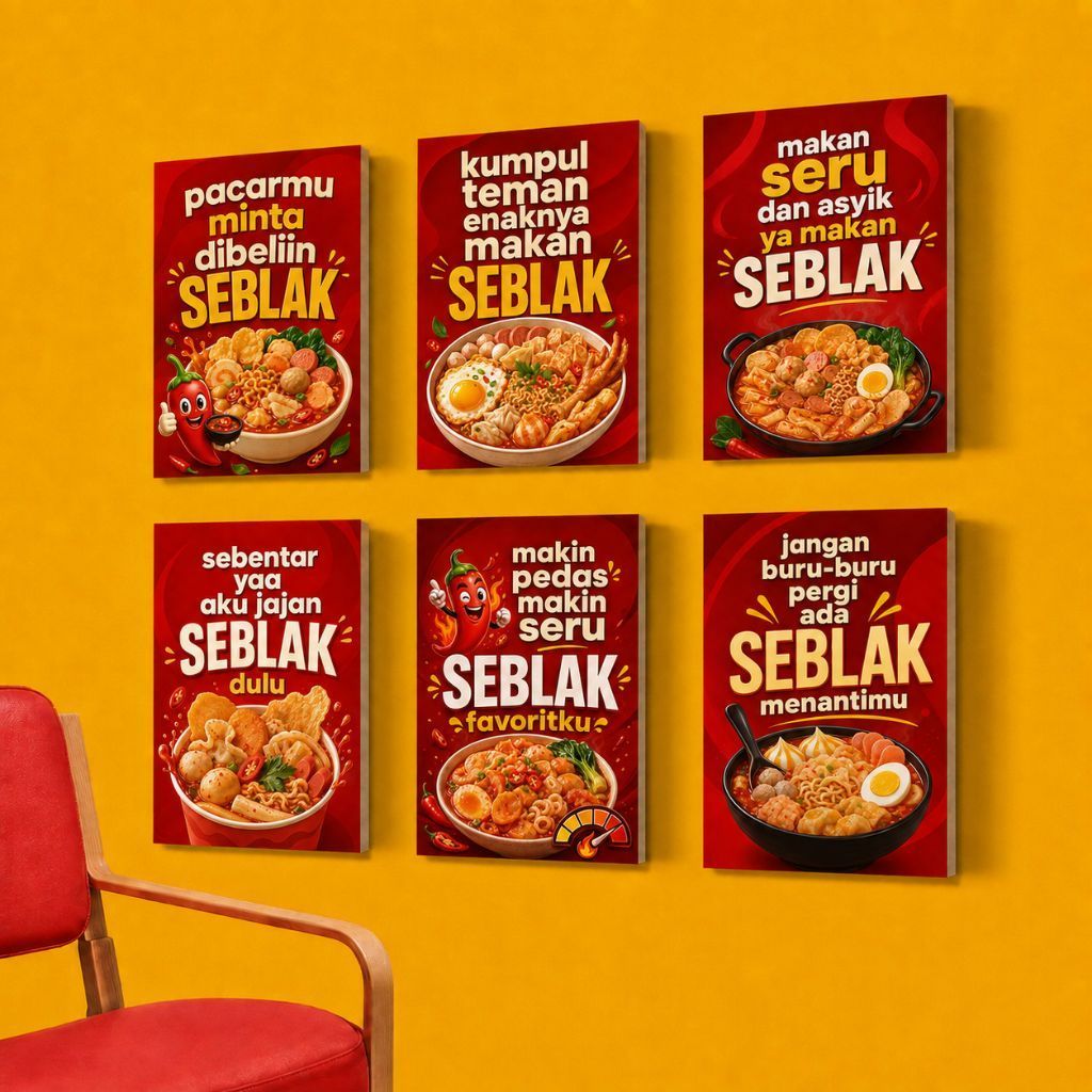 โปสเตอร์ตกแต่งผนัง Seblak Wall Decor Warung แสดงคําคม Seblak