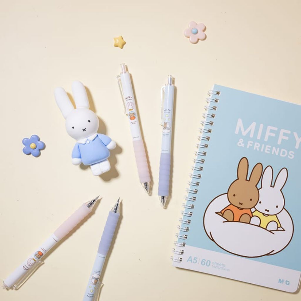 Ilykids m&g ปากกาหมึกสีดํา 0.5 มม. miffy & friends cloud tact grip