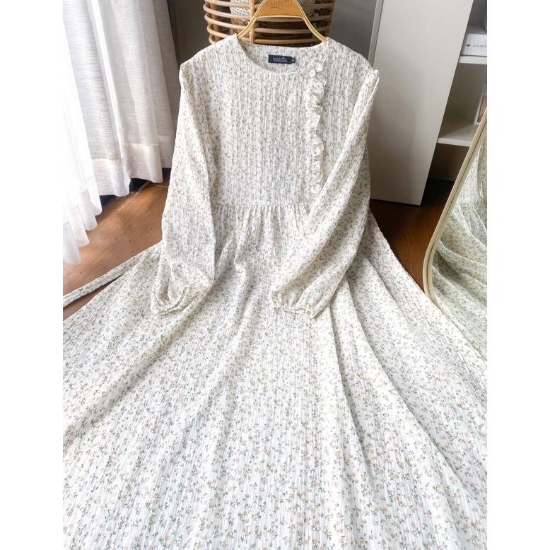 Ayumi Dress สไตล์เกาหลี Krinkle Square Material Ta-68