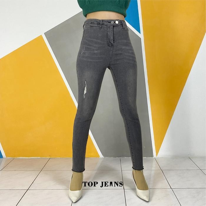 LFF Ripped Skinny Stretch Jeans กางเกงเอวสูงผู้หญิง TJS P612