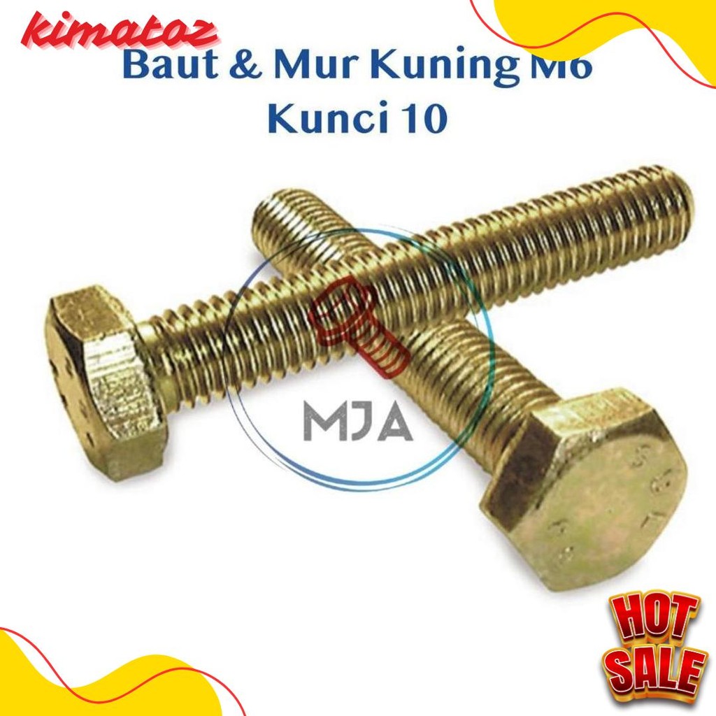 ต้องมี! น็อตสายฟ้าเหลือง M6X15 คีย์ 10