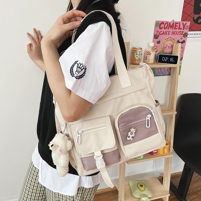 DBID Mismi Joan Bag กระเป๋าสะพายสตรีสไตล์เกาหลี Multi Slot Tote Bag ผู้หญิงอินเทรนด์ - 31J