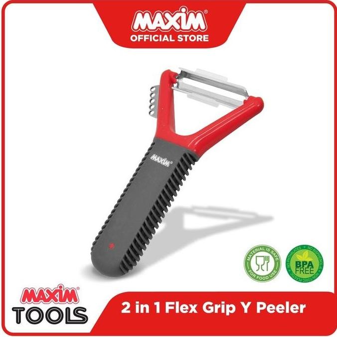 Maxim Tools Flex Grip Y Peeler 2 In 1 (เครื่องปอกผัก/ผลไม้/อาหารสแตนเลส)