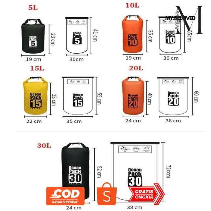Fbx-4 yl-24 WATERPROOF OCEAN PACK Viral DRY BAG 10 LITER - 15 LITER - 20 LITER Premium