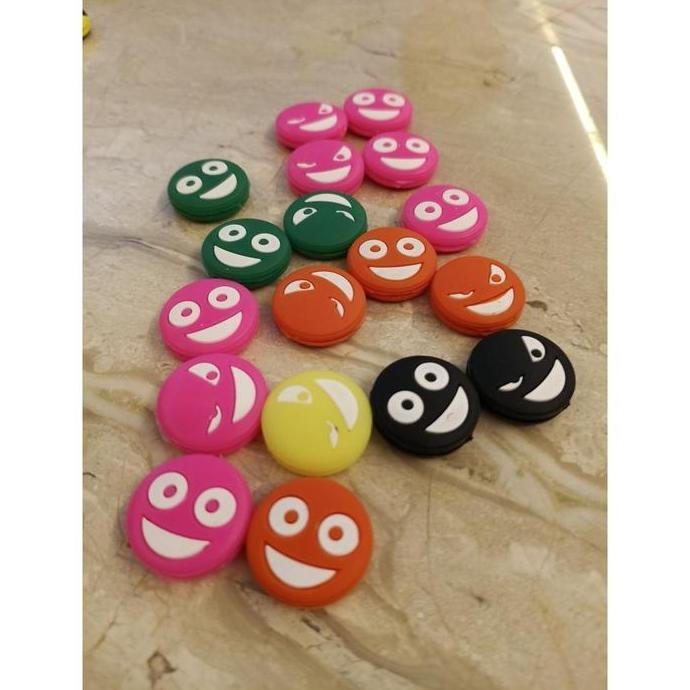 Dampener Tennis Damper อิโมติคอนหน้าชั่วร้าย Tennis Damper นีออนสีชมพูสีส้ม