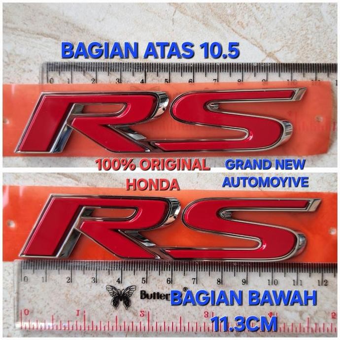 Emblem Logo Writing Symbol Rs Trunk Grill Brio Wrv Brv Original Honda ของแท้