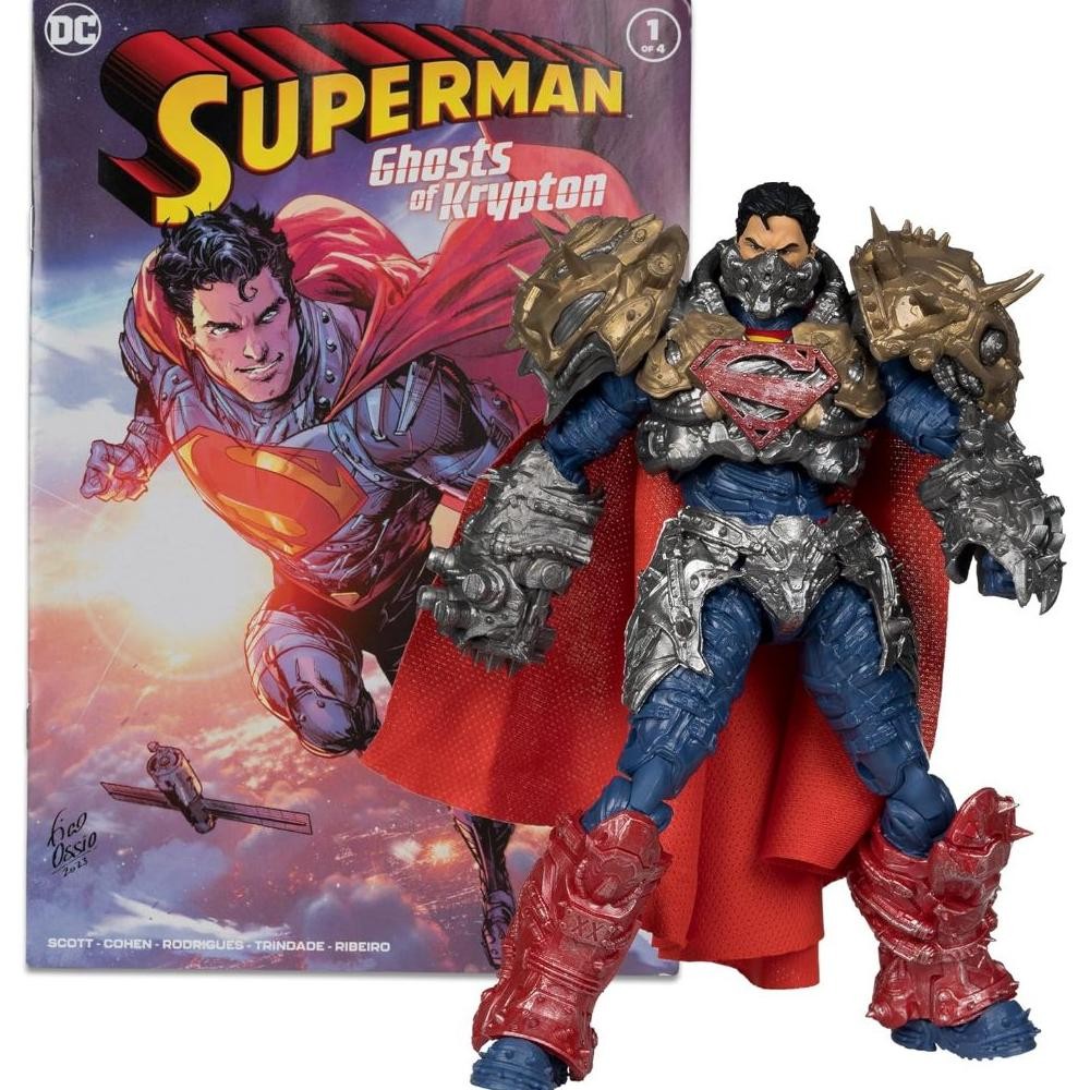 MCFARLANE ของเล่น DC DIRECT PAGE PUNCHERS SUPERMAN ACTIONFIGUR MIT SUPERMAN-COMIC, 17.8 ซม.