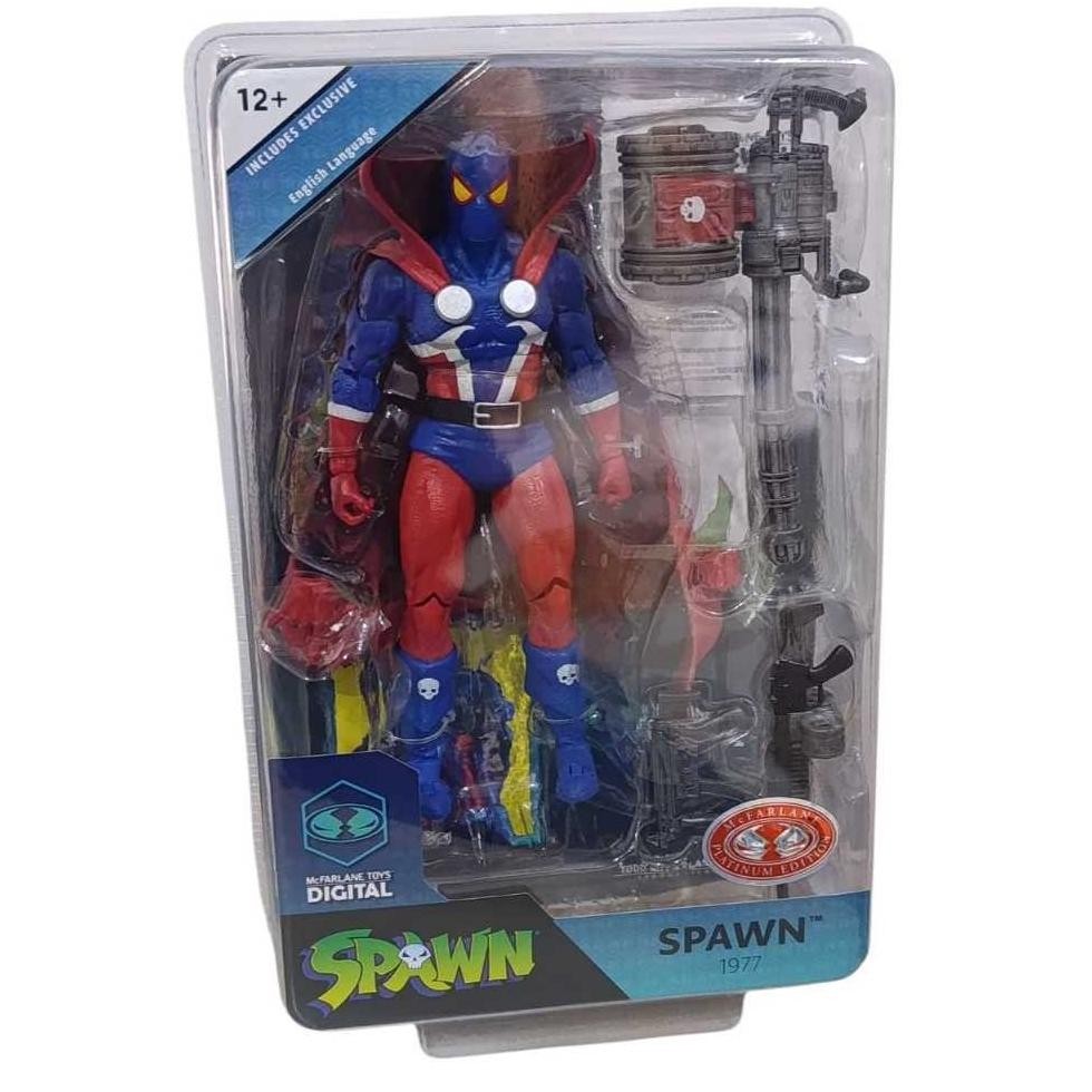 BestSeller MCFARLANE TOYS SPAWN - 1977 SPAWN (WITHOUT COMIC) (แพลตตินัมสีแดง) 7" SCALE ACTION FIGURE