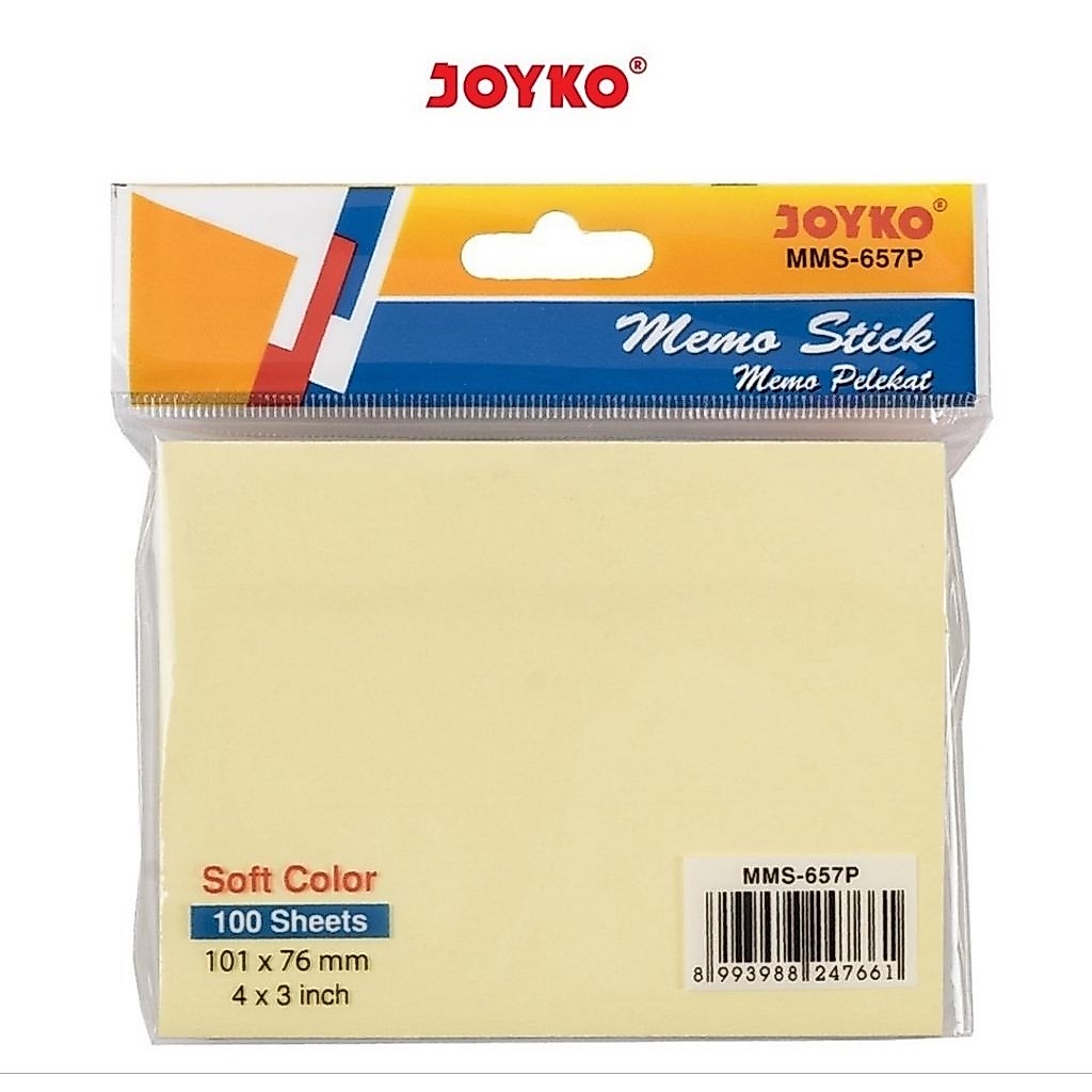 Joyko memo stick MMS-657P สีอ่อน 101x76mm pad 100lbs