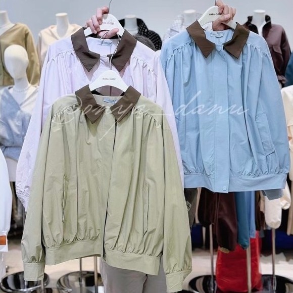 BK1050 เสื้อแจ็คเก็ต MC คอปกสีน้ําตาล