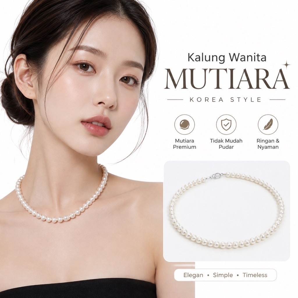 MSB สร้อยคอโชคเกอร์มุกเกาหลี | สร้อยคอผู้ชายและผู้หญิง | สร้อยคอไข่มุก | สร้อยคอแฮนด์เมดเกาหลี