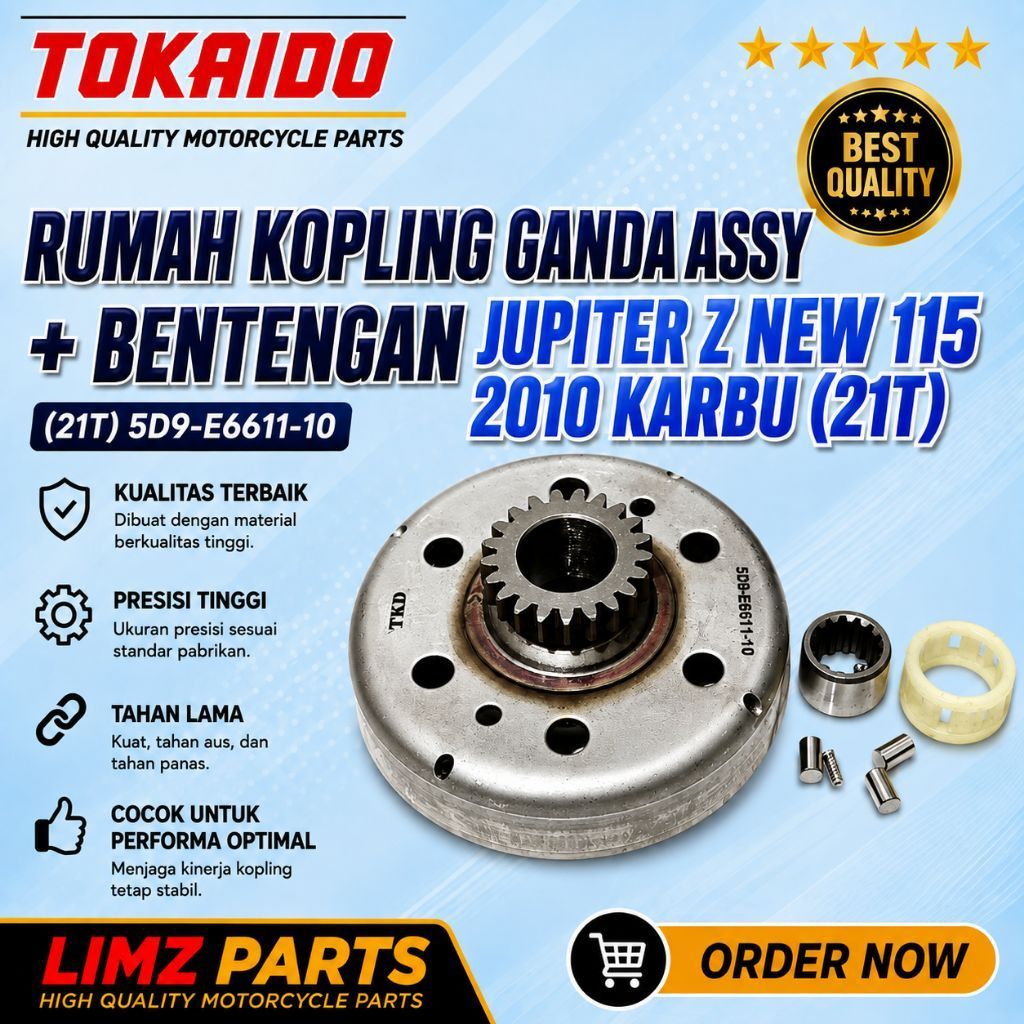 DOUBLE CLUTCH HOUSING + BRACKET ASSY JUPITER Z NEW 115 CARBON (21T) 2010 TOKAIDO 5D9-E6611-10.