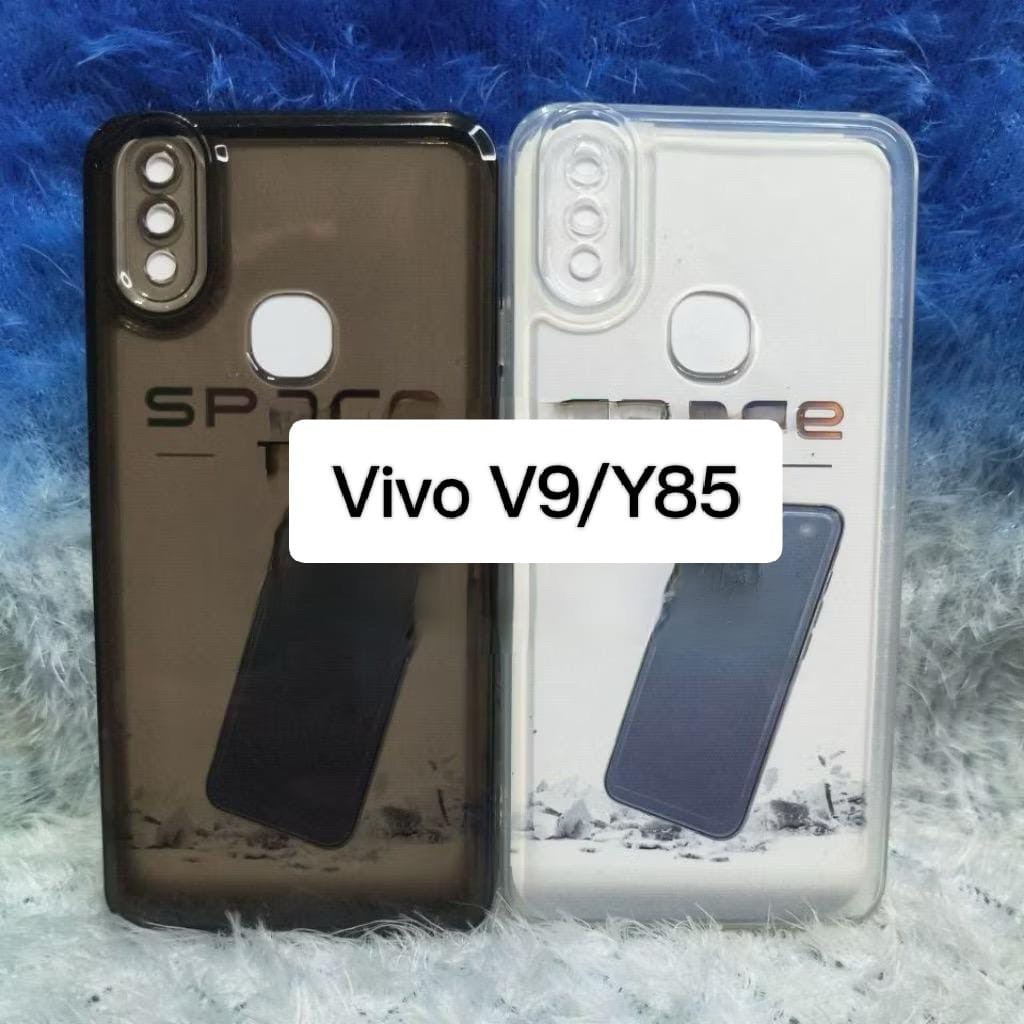 เคสนิ่ม Space Transparent Vivo V9 /Y85 /Z3X ซิลิโคน 2.1MM+Protec Camera Case Clear Black