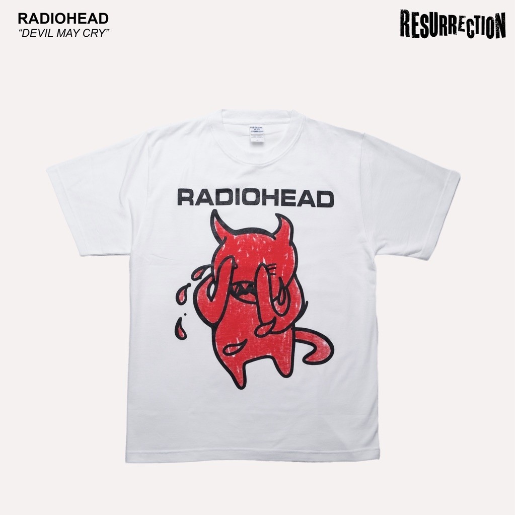 เสื้อยืด RADIOHEAD DEVIL MAY CRY สีขาว | ผ้ารัดประสิทธิภาพ