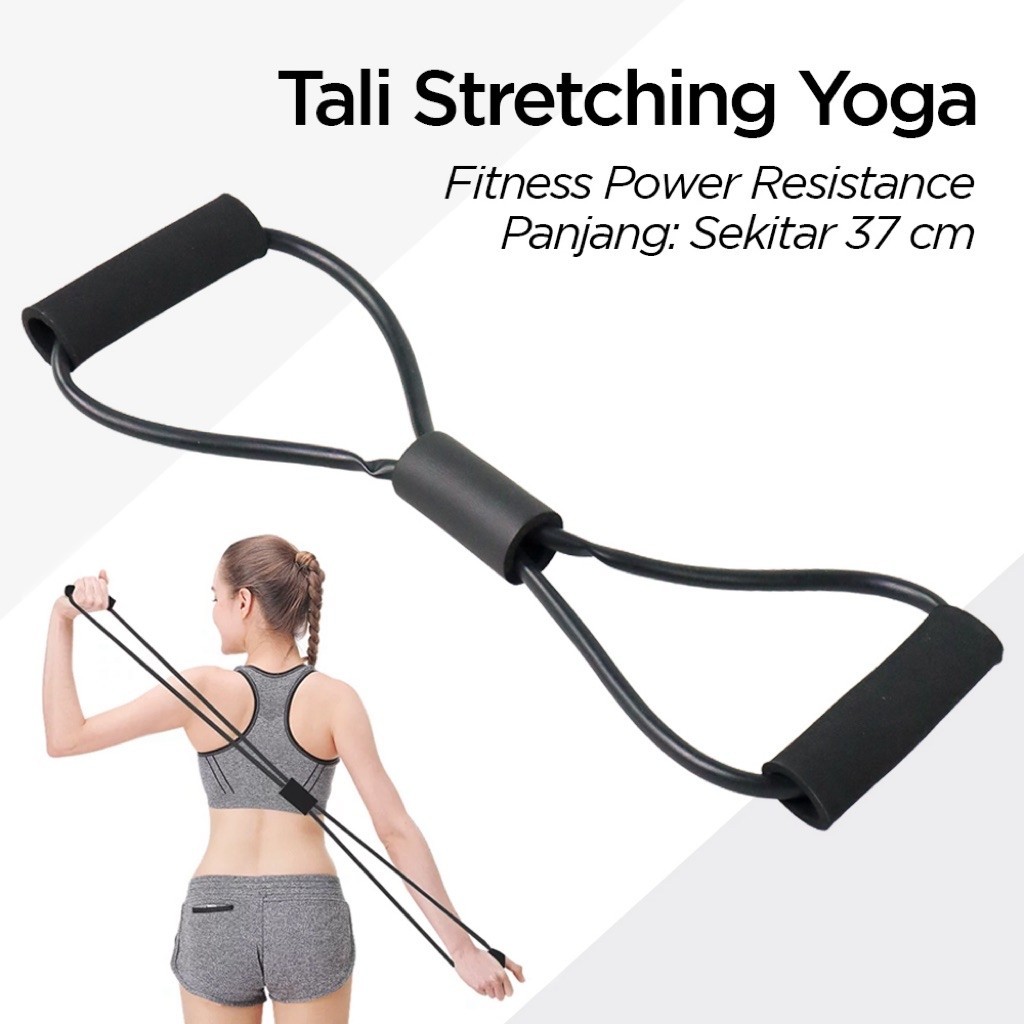 ITSTYLE Stretching Yoga Fitness Power Resistance พร้อมด้ามจับโฟม - TT007N - สีดํา