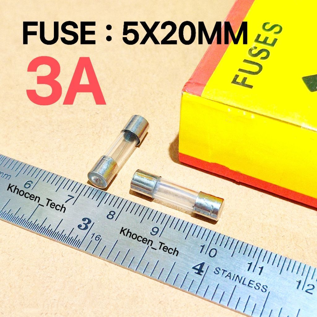(10 ชิ้น) 3A 250V GLASS FUSE 5x20MM SMALL FUSE