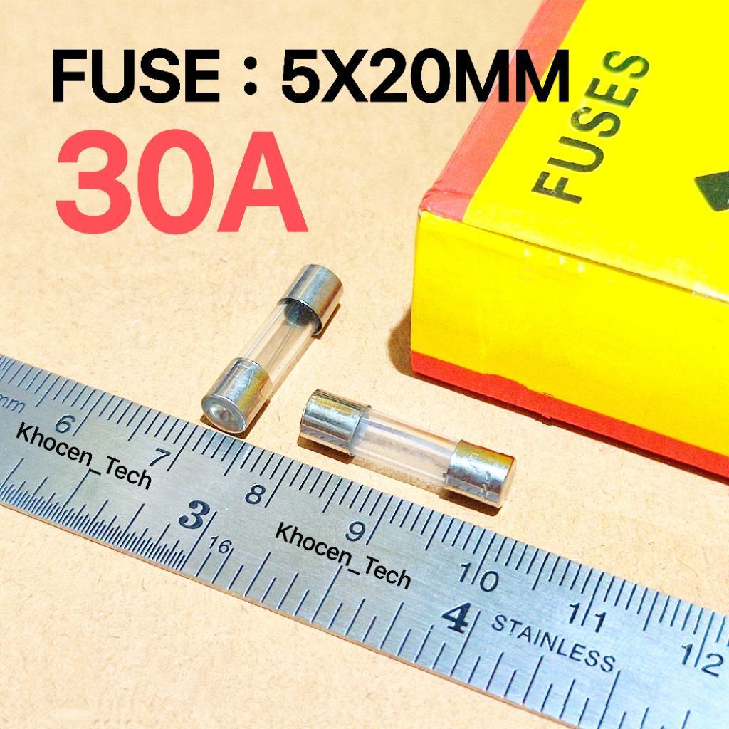 (10 ชิ้น) แก้ว FUSE 30A ~ 250V FUSE 5X20MM