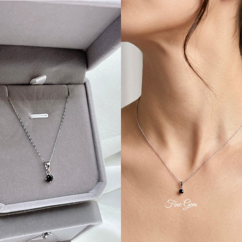 NEW สร้อยคอ PETITE ONYX สีเงิน / สร้อยคอผู้หญิง / สร้อยคอ Zirconia