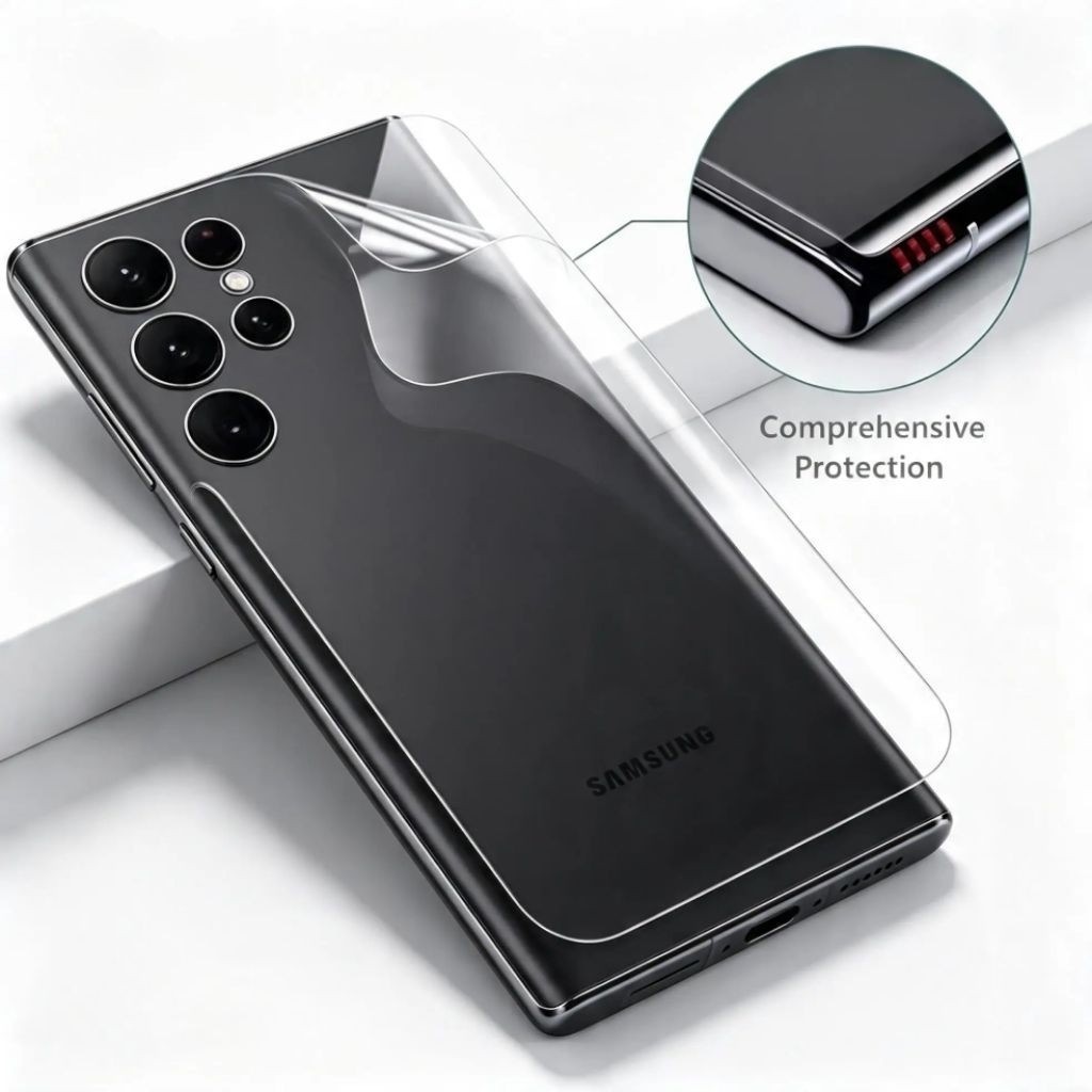 [Hamdani] Hydrogel Clear Anti-Scratch Back Four Samsung S23/S22/S24/S25/S26/S23 Utra/S21/S24 Ultra/S