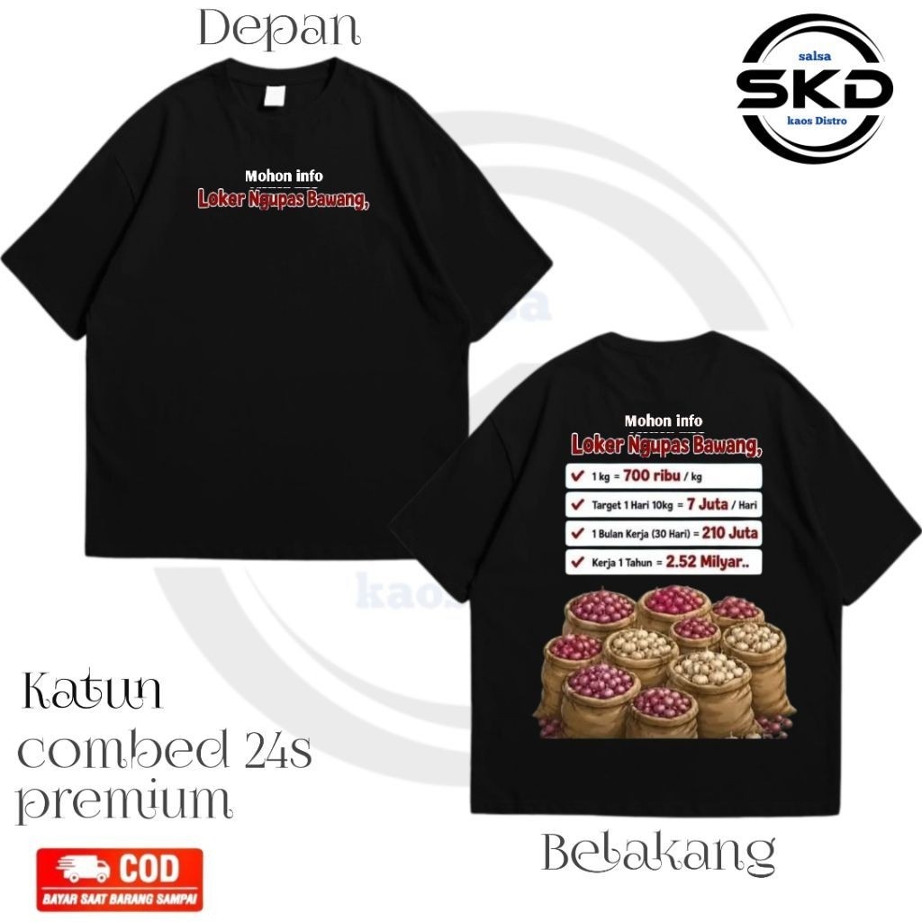 Locker Ngupas Bawang เสื้อยืด Viral Words สําหรับผู้ชายและผู้หญิง