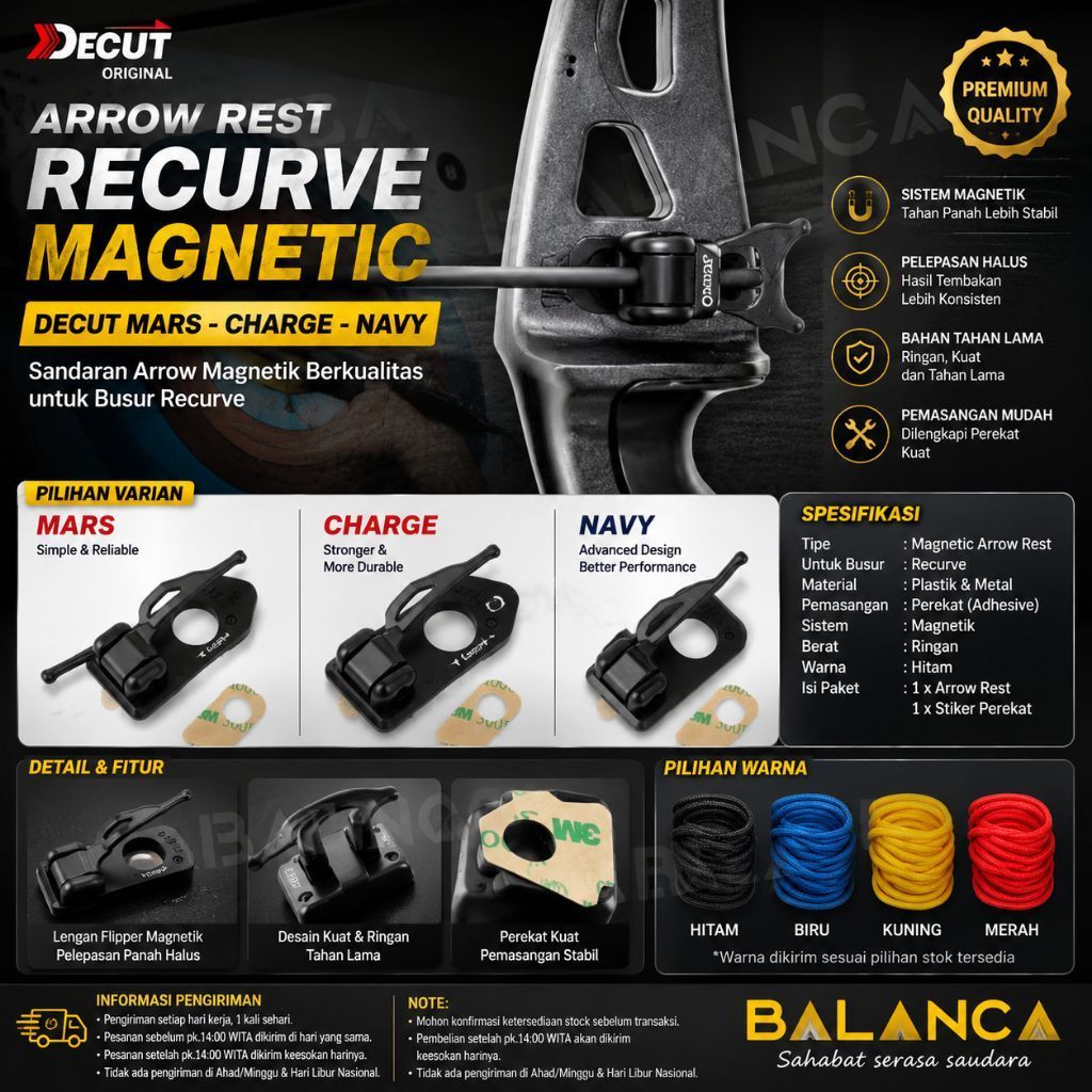 DECUT Arrow REST Recurve Magnetic Original ยิงธนู Magnetic Arrow Rest